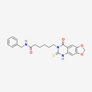 N-benzyl-6-(8-oxo-6-sulfanylidene-5H-[1,3]dioxolo[4,5-g]quinazolin-7-yl)hexanamide