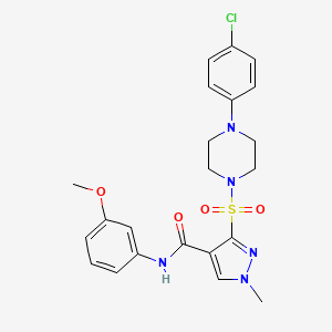 molecular formula C22H24ClN5O4S B2858694 3-[7-chloro-2-(2,5-dimethylbenzyl)-1,5-dioxo-1,2-dihydro[1,2,4]triazolo[4,3-a]quinazolin-4(5H)-yl]-N-isopropylpropanamide CAS No. 1251586-23-8