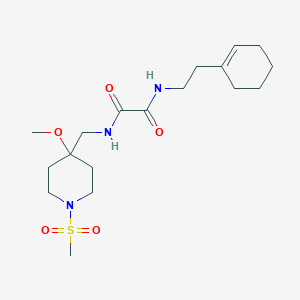 molecular formula C18H31N3O5S B2858695 N'-[2-(cyclohex-1-en-1-yl)ethyl]-N-[(1-methanesulfonyl-4-methoxypiperidin-4-yl)methyl]ethanediamide CAS No. 2415624-29-0
