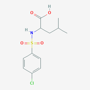 B2858699 2-{[(4-Chlorophenyl)sulfonyl]amino}-4-methylpentanoic acid CAS No. 68305-77-1