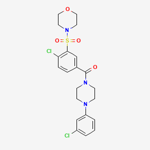 molecular formula C21H23Cl2N3O4S B2858700 (4-Chloro-3-(morpholinosulfonyl)phenyl)(4-(3-chlorophenyl)piperazin-1-yl)methanone CAS No. 877818-56-9