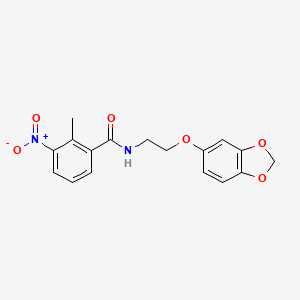 molecular formula C17H16N2O6 B2858713 N-(2-(benzo[d][1,3]dioxol-5-yloxy)ethyl)-2-methyl-3-nitrobenzamide CAS No. 1172253-87-0