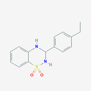 molecular formula C15H16N2O2S B2858716 3-(4-Ethylphenyl)-3,4-dihydro-2H-1,2,4-benzothiadiazine 1,1-dioxide CAS No. 1189918-51-1