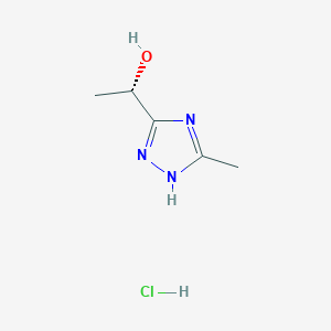 molecular formula C5H10ClN3O B2858717 (1S)-1-(5-Methyl-1H-1,2,4-triazol-3-yl)ethanol;hydrochloride CAS No. 2243501-51-9