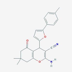 molecular formula C23H22N2O3 B285872 2-amino-7,7-dimethyl-4-[5-(4-methylphenyl)-2-furyl]-5-oxo-5,6,7,8-tetrahydro-4H-chromene-3-carbonitrile 