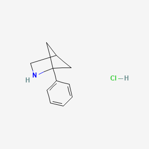 molecular formula C11H14ClN B2858721 1-Phenyl-2-azabicyclo[2.1.1]hexane hydrochloride CAS No. 2031260-91-8