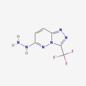 molecular formula C6H5F3N6 B2858725 (3-三氟甲基-[1,2,4]三唑并[4,3-b]嘧啶-6-基)-肼 CAS No. 325990-23-6