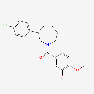 molecular formula C20H21ClFNO2 B2858729 (3-(4-Chlorophenyl)azepan-1-yl)(3-fluoro-4-methoxyphenyl)methanone CAS No. 1797726-73-8