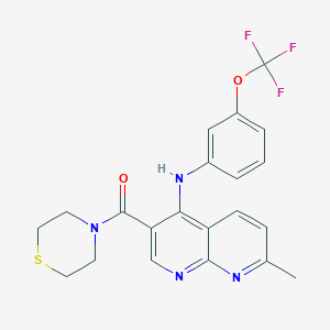 (7-Methyl-4-((3-(trifluoromethoxy)phenyl)amino)-1,8-naphthyridin-3-yl)(thiomorpholino)methanone