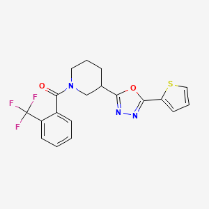 (3-(5-(Thiophen-2-yl)-1,3,4-oxadiazol-2-yl)piperidin-1-yl)(2-(trifluoromethyl)phenyl)methanone