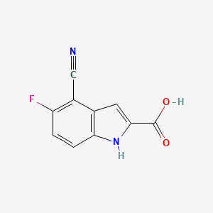 molecular formula C10H5FN2O2 B2858738 4-Cyano-5-fluoro-1H-indole-2-carboxylic acid CAS No. 2091608-10-3