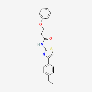 molecular formula C20H20N2O2S B2858739 N-[4-(4-ethylphenyl)-1,3-thiazol-2-yl]-3-phenoxypropanamide CAS No. 392249-61-5