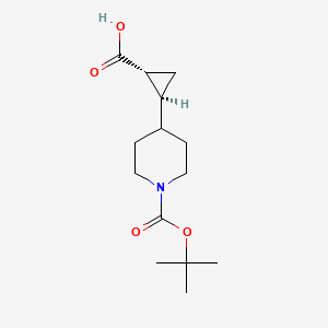 rac-(1R,2S)-2-(1-(tert-butoxycarbonyl)piperidin-4-yl)cyclopropanecarboxylic acid, trans