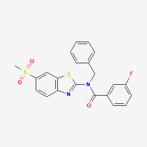 N-benzyl-3-fluoro-N-(6-(methylsulfonyl)benzo[d]thiazol-2-yl)benzamide