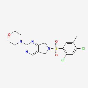 molecular formula C17H18Cl2N4O3S B2858750 4-(6-((2,4-dichloro-5-methylphenyl)sulfonyl)-6,7-dihydro-5H-pyrrolo[3,4-d]pyrimidin-2-yl)morpholine CAS No. 2034224-84-3