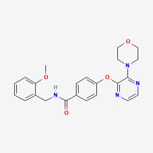 B2858756 N-(2-methoxybenzyl)-4-[(3-morpholin-4-ylpyrazin-2-yl)oxy]benzamide CAS No. 1251572-40-3