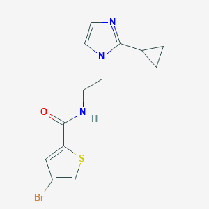 molecular formula C13H14BrN3OS B2858758 4-溴-N-(2-(2-环丙基-1H-咪唑-1-基)乙基)噻吩-2-甲酰胺 CAS No. 2034452-33-8
