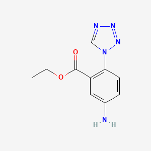 molecular formula C10H11N5O2 B2858765 Ethyl 5-amino-2-(tetrazol-1-yl)benzoate CAS No. 2248268-17-7