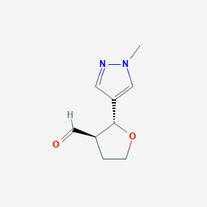 molecular formula C9H12N2O2 B2858773 (2R,3R)-2-(1-甲基吡唑-4-基)氧杂环-3-甲醛 CAS No. 1955524-28-3