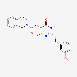 5-(2-(3,4-dihydroisoquinolin-2(1H)-yl)-2-oxoethyl)-2-((3-methoxybenzyl)thio)-6-methylpyrimidin-4(3H)-one