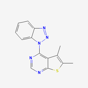 molecular formula C14H11N5S B2858785 4-(Benzotriazol-1-yl)-5,6-dimethylthieno[2,3-d]pyrimidine CAS No. 314260-96-3