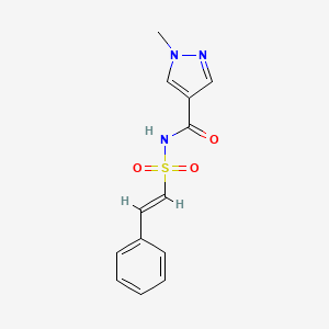 molecular formula C13H13N3O3S B2858787 1-methyl-N-[(E)-2-phenylethenyl]sulfonylpyrazole-4-carboxamide CAS No. 1198067-56-9