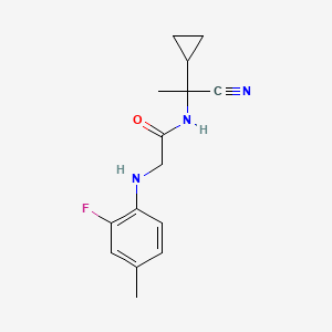 molecular formula C15H18FN3O B2858800 N-(1-cyano-1-cyclopropylethyl)-2-[(2-fluoro-4-methylphenyl)amino]acetamide CAS No. 1043264-15-8