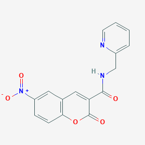 6-nitro-2-oxo-N-(pyridin-2-ylmethyl)-2H-chromene-3-carboxamide
