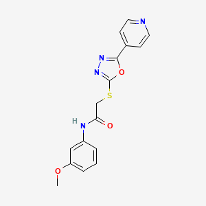 molecular formula C16H14N4O3S B2858818 N-(3-methoxyphenyl)-2-((5-(pyridin-4-yl)-1,3,4-oxadiazol-2-yl)thio)acetamide CAS No. 892428-47-6