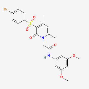 molecular formula C23H23BrN2O6S B2858819 2-(3-((4-bromophenyl)sulfonyl)-4,6-dimethyl-2-oxopyridin-1(2H)-yl)-N-(3,5-dimethoxyphenyl)acetamide CAS No. 1251549-70-8
