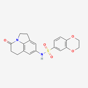 molecular formula C19H18N2O5S B2858837 N-(4-oxo-2,4,5,6-tetrahydro-1H-pyrrolo[3,2,1-ij]quinolin-8-yl)-2,3-dihydrobenzo[b][1,4]dioxine-6-sulfonamide CAS No. 903274-33-9