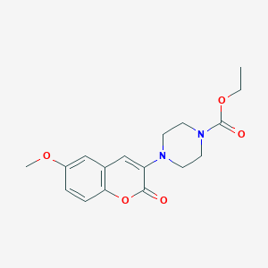 molecular formula C17H20N2O5 B285884 ethyl 4-(6-methoxy-2-oxo-2H-chromen-3-yl)-1-piperazinecarboxylate 