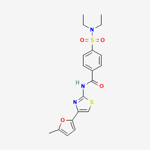molecular formula C19H21N3O4S2 B2858841 4-(diethylsulfamoyl)-N-[4-(5-methylfuran-2-yl)-1,3-thiazol-2-yl]benzamide CAS No. 476642-50-9
