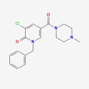 molecular formula C18H20ClN3O2 B2858851 1-benzyl-3-chloro-5-[(4-methylpiperazino)carbonyl]-2(1H)-pyridinone CAS No. 339024-49-6