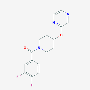 (3,4-Difluorophenyl)(4-(pyrazin-2-yloxy)piperidin-1-yl)methanone