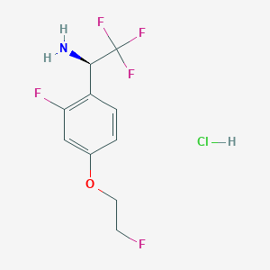 (1R)-2,2,2-Trifluoro-1-[2-fluoro-4-(2-fluoroethoxy)phenyl]ethanamine;hydrochloride