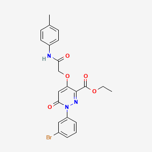 molecular formula C22H20BrN3O5 B2858859 Ethyl 1-(3-bromophenyl)-6-oxo-4-(2-oxo-2-(p-tolylamino)ethoxy)-1,6-dihydropyridazine-3-carboxylate CAS No. 899729-24-9