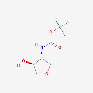molecular formula C9H17NO4 B2858862 tert-butyl N-[trans-4-hydroxyoxolan-3-yl]carbamate CAS No. 1430230-65-1; 1931964-25-8