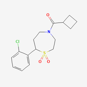 (7-(2-Chlorophenyl)-1,1-dioxido-1,4-thiazepan-4-yl)(cyclobutyl)methanone