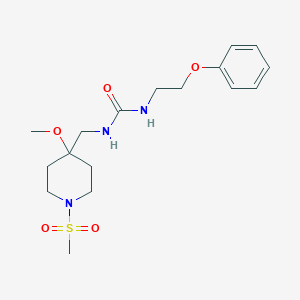 molecular formula C17H27N3O5S B2858866 3-[(1-Methanesulfonyl-4-methoxypiperidin-4-yl)methyl]-1-(2-phenoxyethyl)urea CAS No. 2415457-18-8
