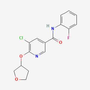 molecular formula C16H14ClFN2O3 B2858870 5-chloro-N-(2-fluorophenyl)-6-((tetrahydrofuran-3-yl)oxy)nicotinamide CAS No. 1903237-65-9