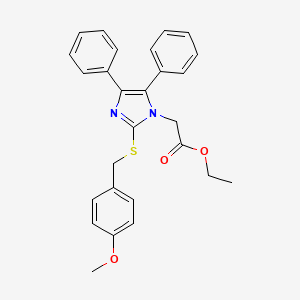 ethyl 2-{2-[(4-methoxybenzyl)sulfanyl]-4,5-diphenyl-1H-imidazol-1-yl}acetate