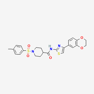N-(4-(2,3-dihydrobenzo[b][1,4]dioxin-6-yl)thiazol-2-yl)-1-tosylpiperidine-4-carboxamide