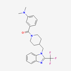 (3-(dimethylamino)phenyl)(4-((2-(trifluoromethyl)-1H-benzo[d]imidazol-1-yl)methyl)piperidin-1-yl)methanone