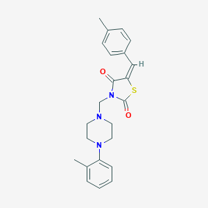 molecular formula C23H25N3O2S B285890 5-(4-Methylbenzylidene)-3-{[4-(2-methylphenyl)-1-piperazinyl]methyl}-1,3-thiazolidine-2,4-dione 