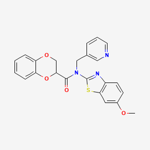 molecular formula C23H19N3O4S B2858905 N-(6-甲氧基苯并[d]噻唑-2-基)-N-(吡啶-3-基甲基)-2,3-二氢苯并[b][1,4]二噁英-2-甲酰胺 CAS No. 895013-09-9