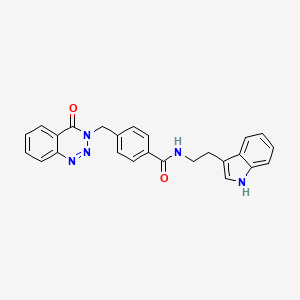 molecular formula C25H21N5O2 B2858909 N-[2-(1H-吲哚-3-基)乙基]-4-[(4-氧代-1,2,3-苯并三嗪-3-基)甲基]苯甲酰胺 CAS No. 361158-33-0