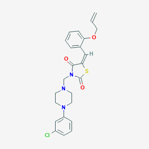 molecular formula C24H24ClN3O3S B285891 5-[2-(Allyloxy)benzylidene]-3-{[4-(3-chlorophenyl)-1-piperazinyl]methyl}-1,3-thiazolidine-2,4-dione 