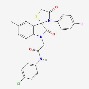 molecular formula C25H19ClFN3O3S B2858916 N-(4-chlorophenyl)-2-(3'-(4-fluorophenyl)-5-methyl-2,4'-dioxospiro[indoline-3,2'-thiazolidin]-1-yl)acetamide CAS No. 899743-53-4