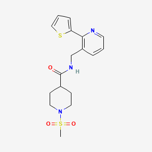 1-(methylsulfonyl)-N-((2-(thiophen-2-yl)pyridin-3-yl)methyl)piperidine-4-carboxamide